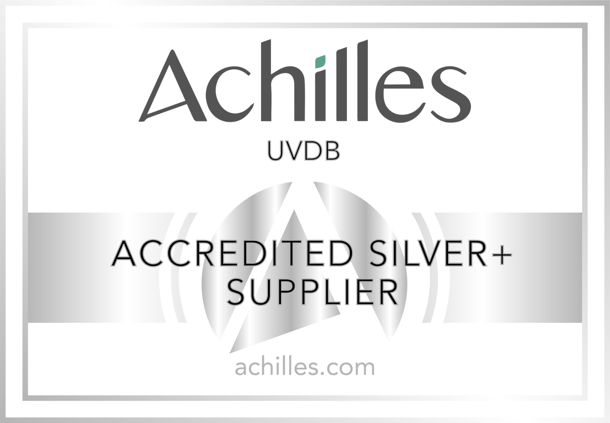 Distintivo oficial de proveedor acreditado Silver+ de Achilles UVDB.